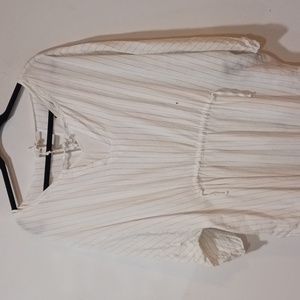Visible Linen Caftan Grecian Dress White black stripe Plus size